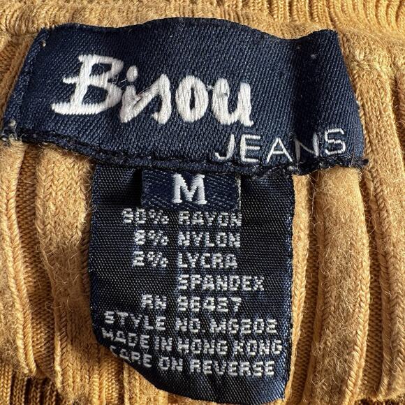 Vintage 90s Y2K Off The Shoulder Ribbed Chunky Knit Whimsigoth Top Indie Scene M - Picture 6 of 6